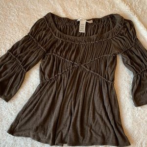 Brown Off the Shoulder top